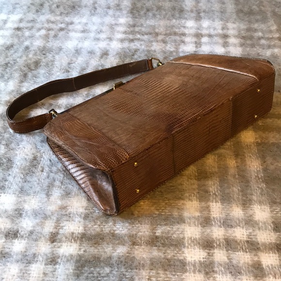 Vintage Authentic Python Snakeskin Frame Box Handbag - Picture 6 of 6